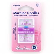 HEMLINE HANGSELL - Machine Needle Twin Universal 1Pack 80/12